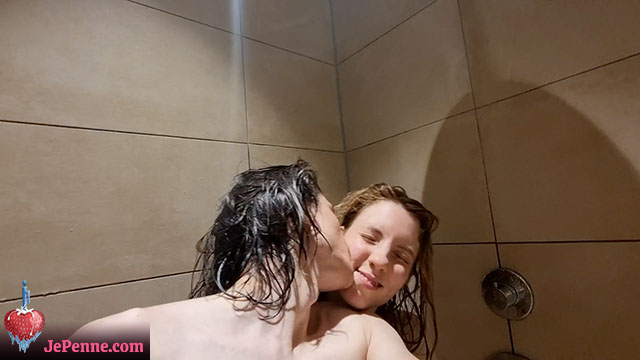 JePenne and Frostberry enjoying a cuddly shower together